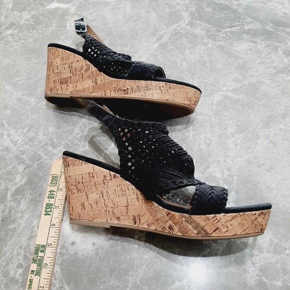 Jelly Pop Comfort Fit Hestia Stacked Cork Wedge Slingback Sandals SZ 11 - Picture 5 of 7